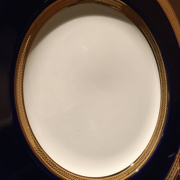Vintage English CROWN DUCAL Cobalt and Gold Trim Dessert Plate #3 - Picture 3 of 7